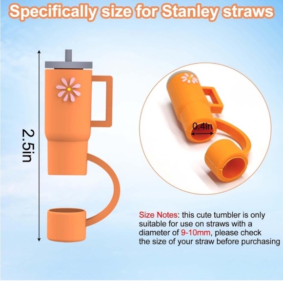 Pack of 5pcs Stanley inspired Straw Cover - Fits 9-10 mm Stanley Straw! - Picture 8 of 8